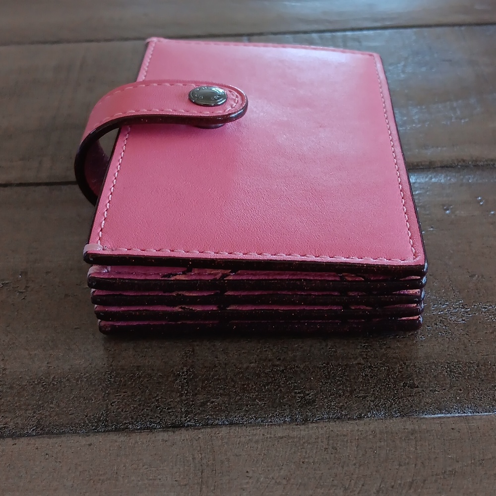 Coach Accordion Card Case Pink Gem